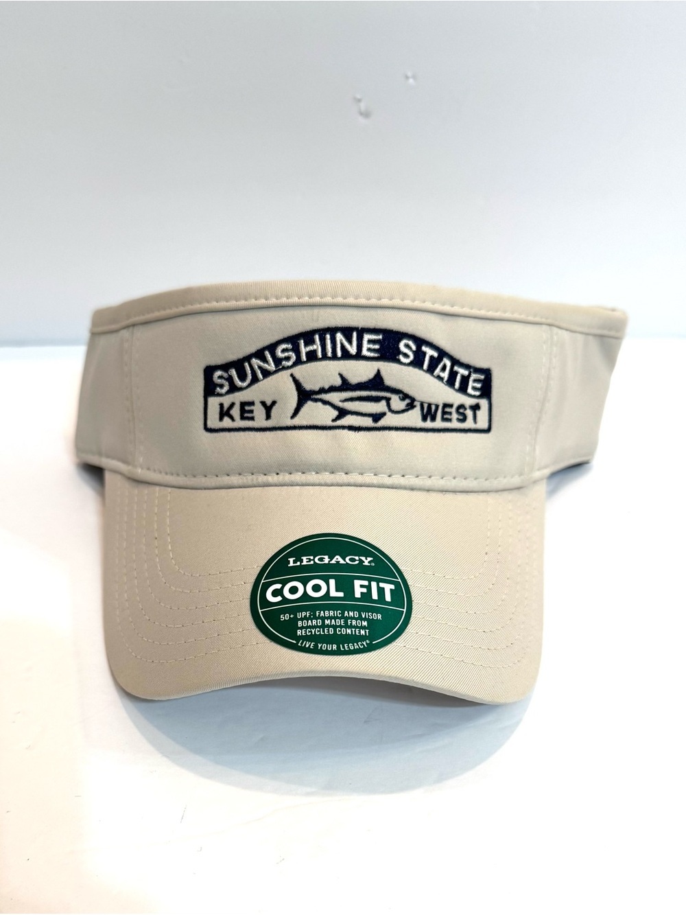 NWT Legacy Athletic Sunshine State Key West Cool Fit Taupe Visor Unisex Golf